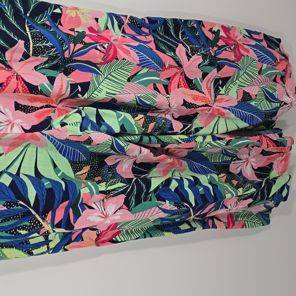 {LOFT} Fluid Wide Leg Crop Pants in Palm Print - Size XL - Picture 9 of 12